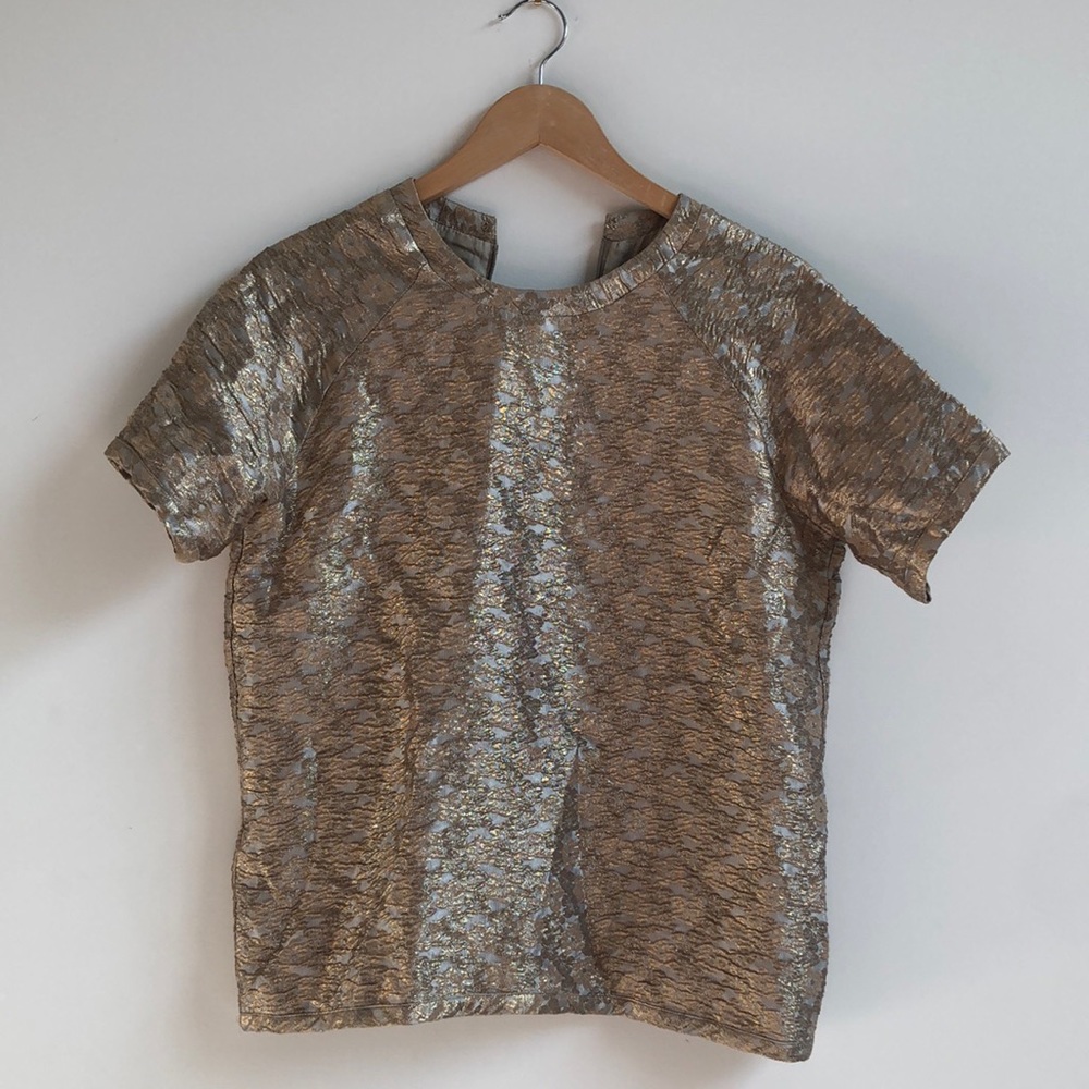 Paul & Joe Sister metallic shell top, size 3 (fits like a M/L)